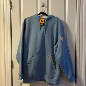 Size XL baby blue midweight loose fit Carhartt sweatshirt